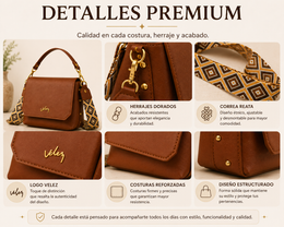 Bolso premium Elegance Velez con Correa Reata