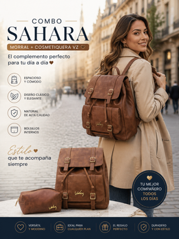 Combo Morral Sahara VZ + Cosmetiquera