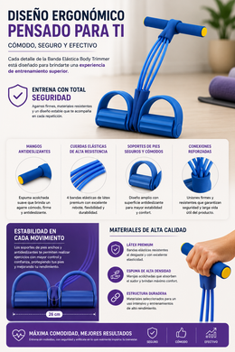 Banda Elástica Body Trimmer con 4 Bandas de Resistencia