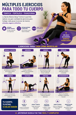 Banda Elástica Body Trimmer con 4 Bandas de Resistencia