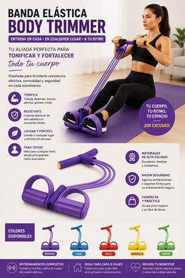 Banda Elástica Body Trimmer con 4 Bandas de Resistencia