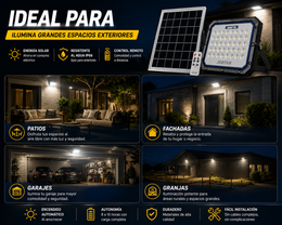 Reflector Solar LED 500W con Panel Independiente y Control Remoto