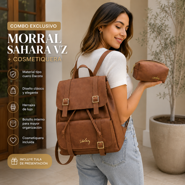 Combo Morral Sahara VZ + Cosmetiquera